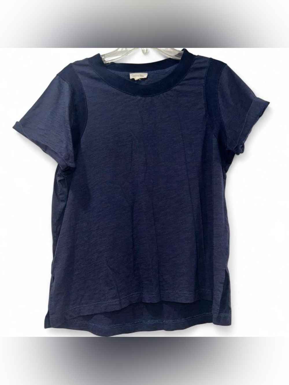 Cotton Bleu Navy Short Sleeve Shirt Women’s Medium